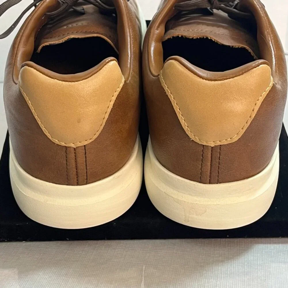 Perry Ellis Court Sport II Sneaker Perforated Cognac Brown Men's 7